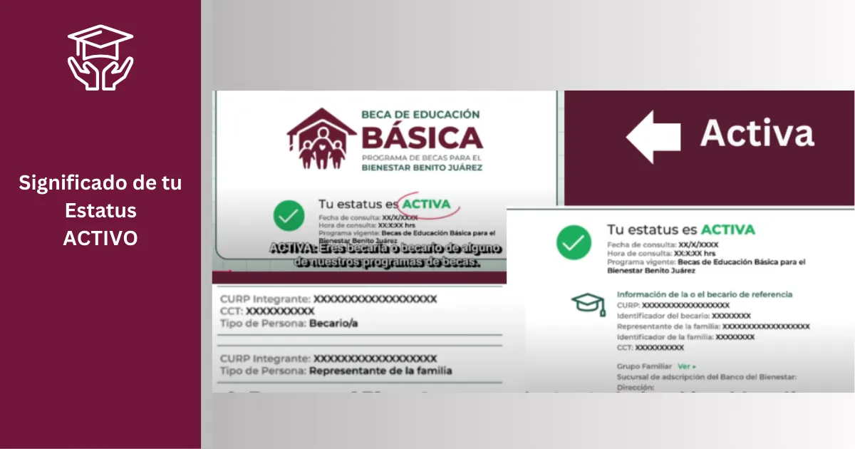Cómo utilizar el Buscador de Estatus Beca Rita Cetina 2025 3 Significado de tu Estatus
ACTIVO