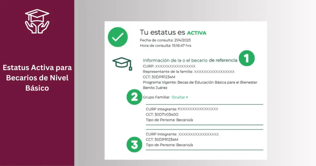 Cómo usar el Buscador de Estatus Becas Benito Juárez 4 Estatus Activa para Becarios de Nivel Básico