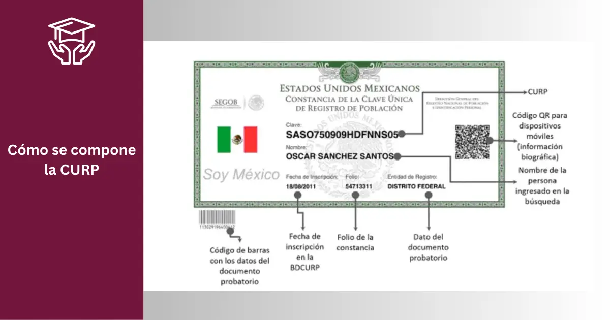 Consulta tu CURP gratis en línea: Guía definitiva con detalles 3 Cómo se compone la CURP
