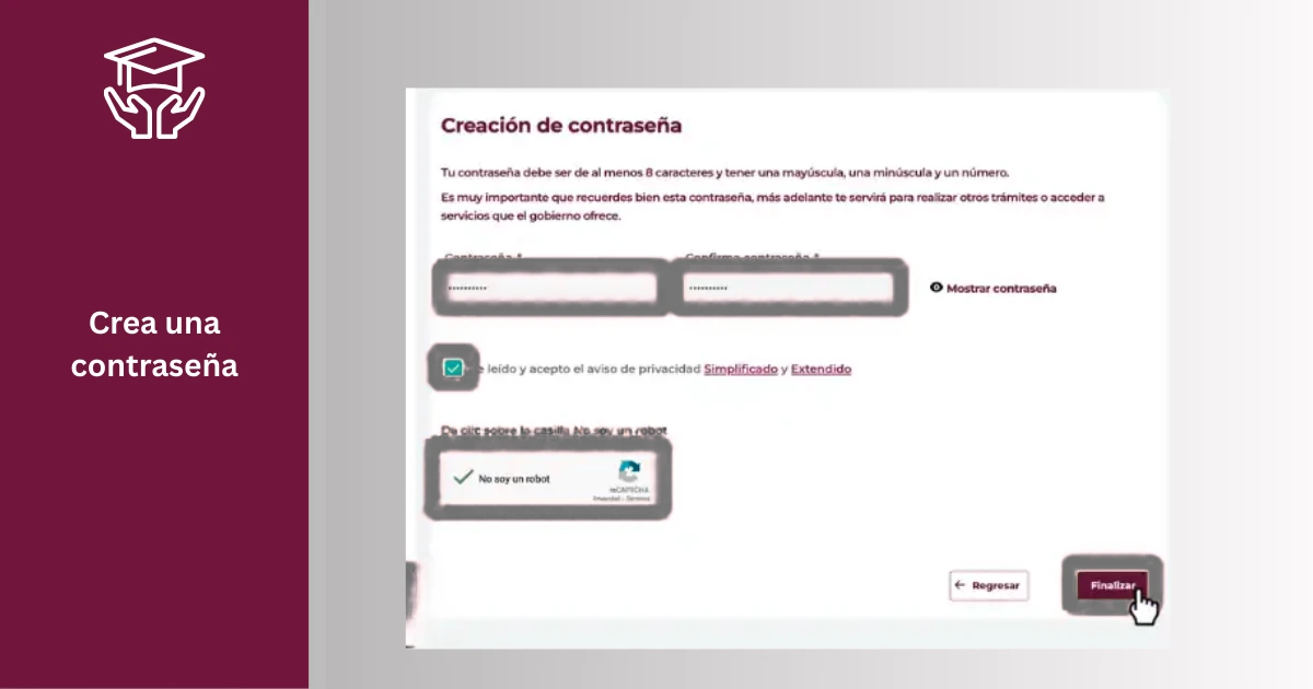 Beca Rita Cetina | Registro 2025 8 Crea una contraseña