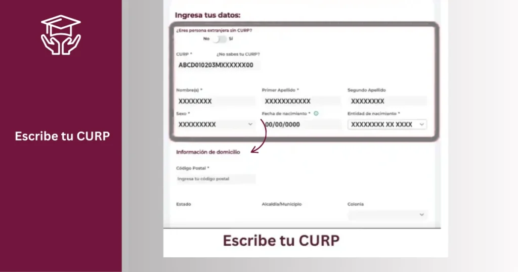 Beca Rita Cetina | Registro 2025 6 Escribe tu CURP