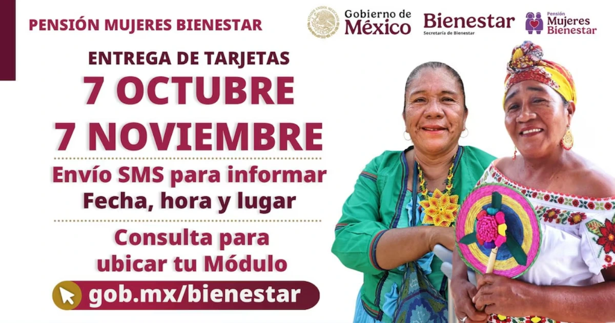 Pensión Mujeres Bienestar 2025: Fechas, requisitos y cómo recoger tu tarjeta