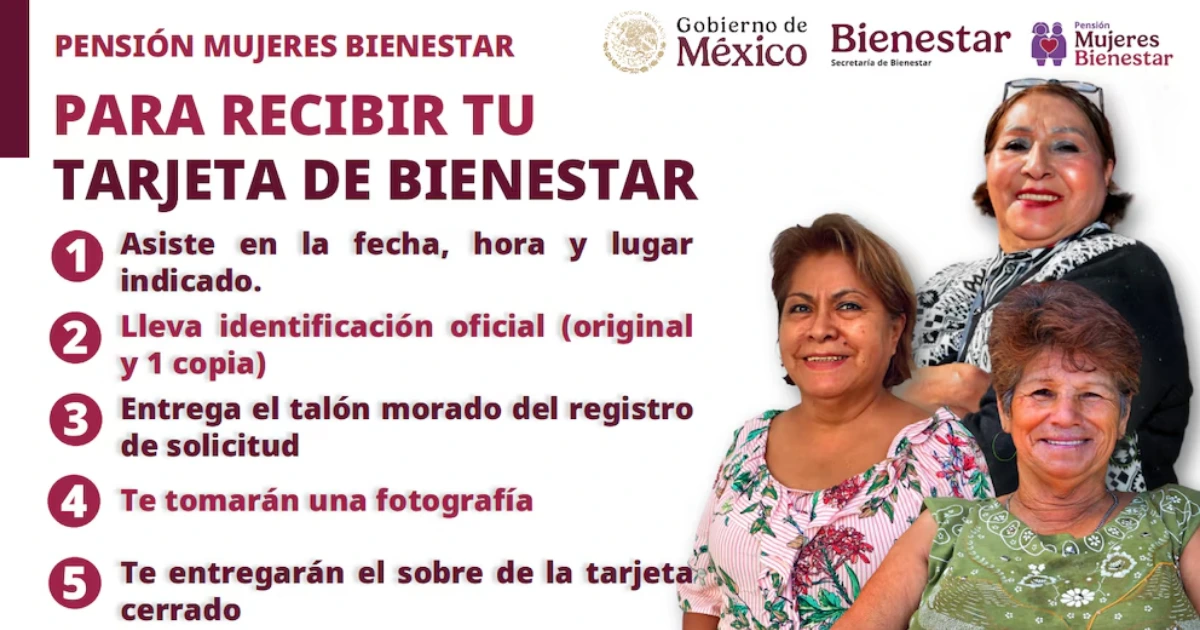 Documentos necesarios para recoger la tarjeta de la Pensión Mujeres Bienestar