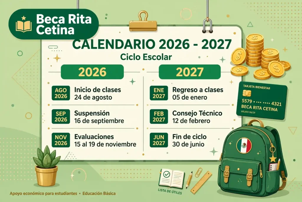 Calendario de pagos de la Beca Benito Juárez 2026-2027
