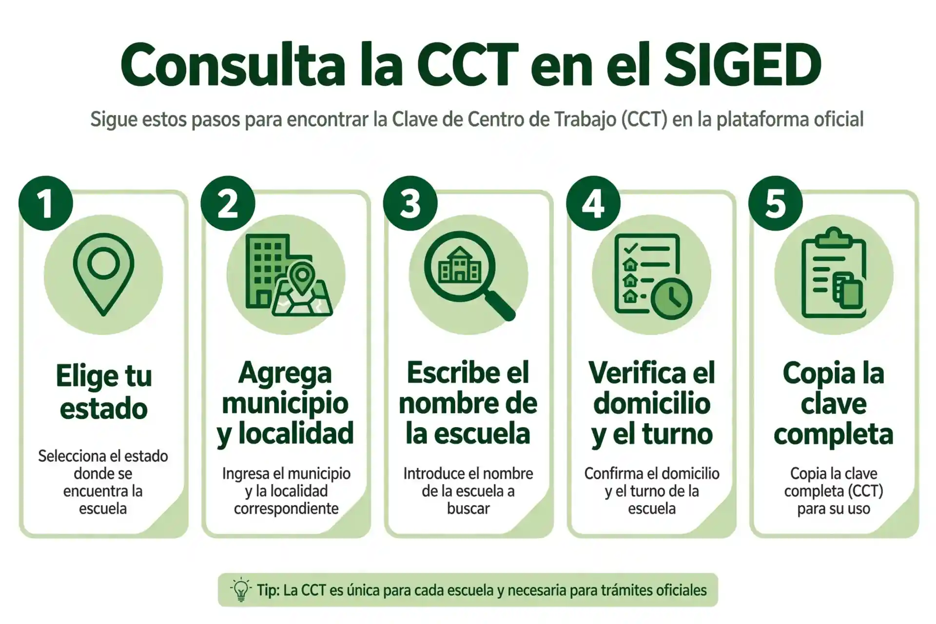 Pasos para consultar la clave en el buscador del SIGED CCT