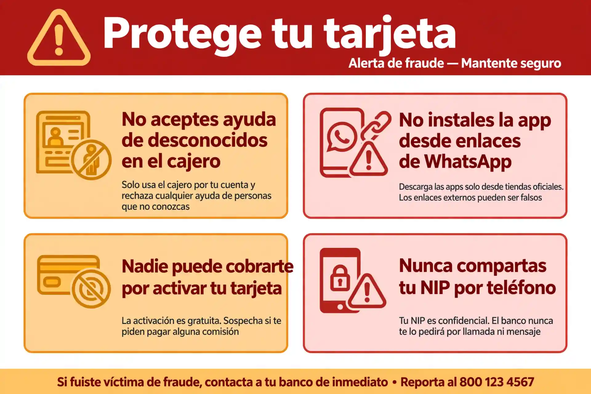 Señales de alerta para evitar fraudes con la Tarjeta del Banco del Bienestar